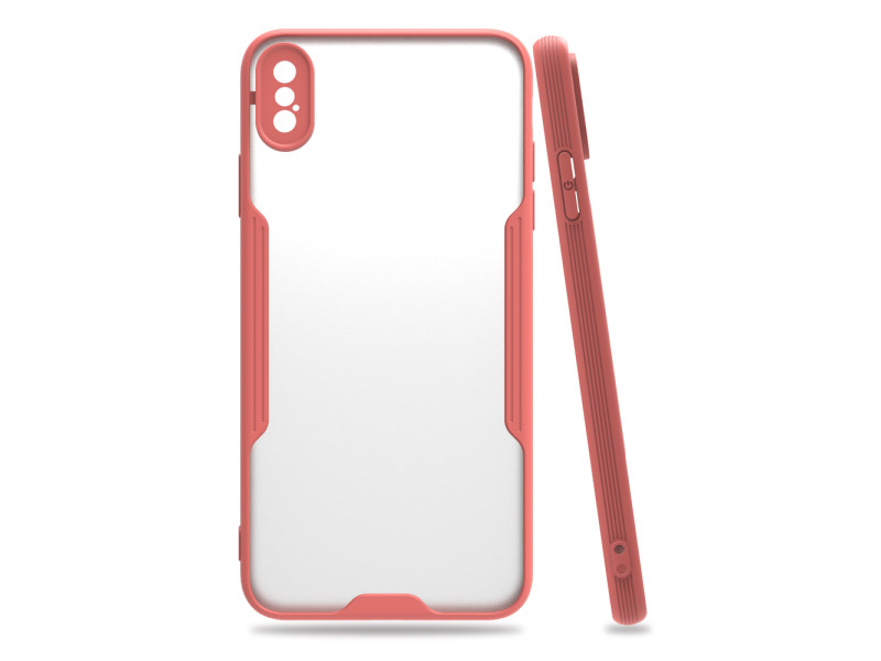 Newface iPhone XS Max Kılıf Platin Silikon - Pembe