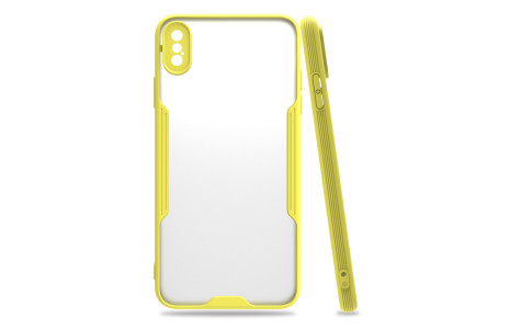 Newface iPhone XS Max Kılıf Platin Silikon - Sarı