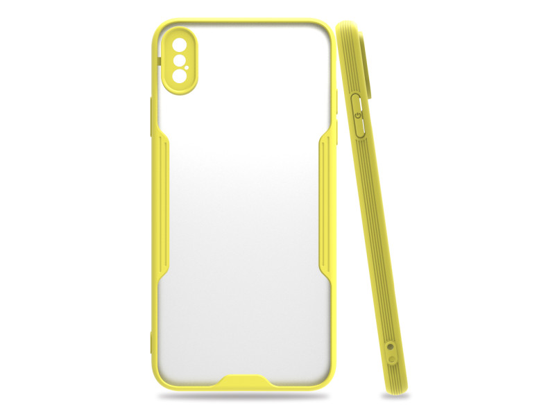 Newface iPhone XS Max Kılıf Platin Silikon - Sarı
