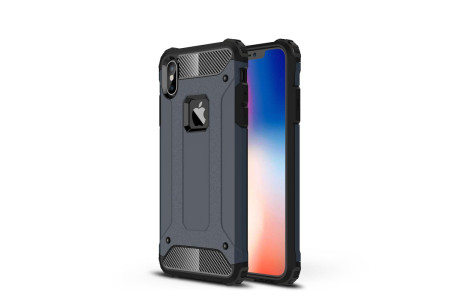 Newface iPhone XS Max Kılıf Tank Silikon Kapak - Lacivert