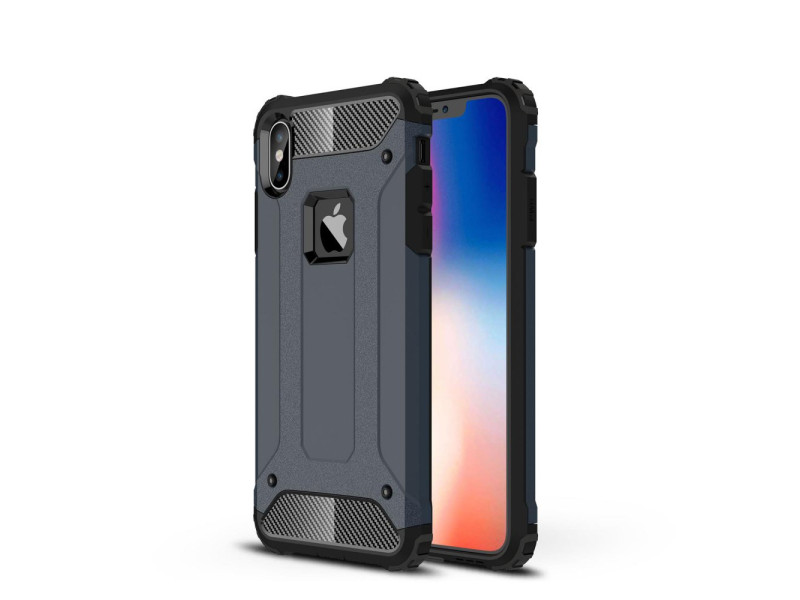 Newface iPhone XS Max Kılıf Tank Silikon Kapak - Lacivert