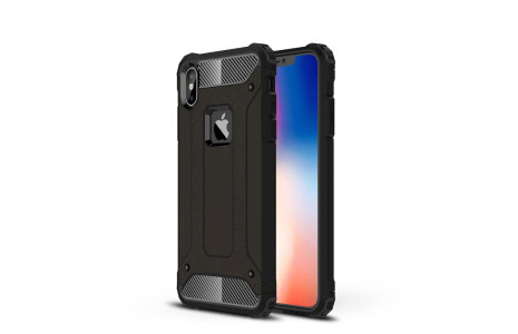 Newface iPhone XS Max Kılıf Tank Silikon Kapak - Siyah