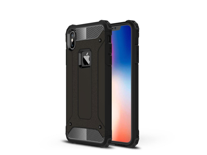Newface iPhone XS Max Kılıf Tank Silikon Kapak - Siyah