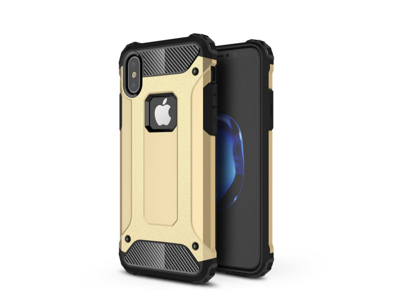 Newface iPhone XS Kılıf Tank Silikon Kapak - Gold