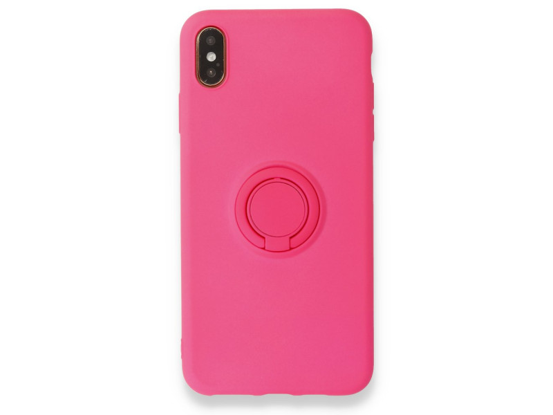 Newface iPhone XS Kılıf Viktor Yüzüklü Silikon - Pembe