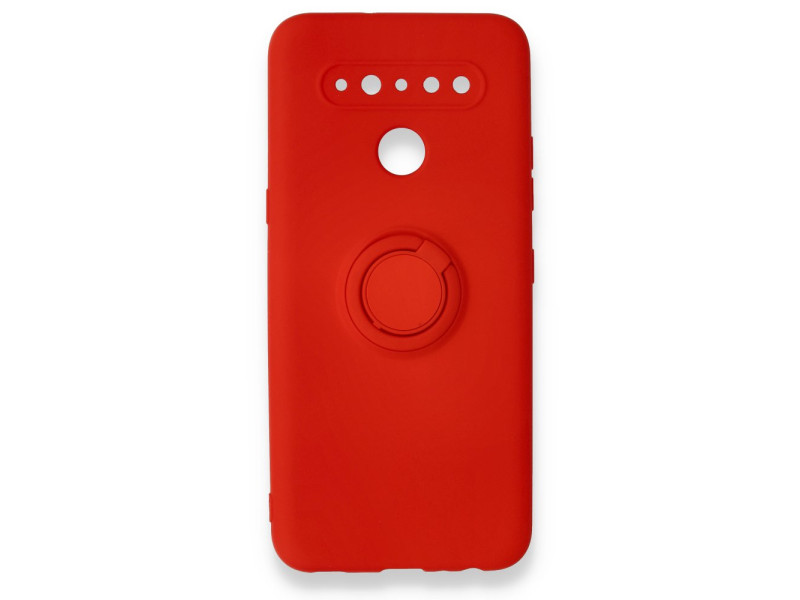 Newface LG K41S Kılıf Viktor Yüzüklü Silikon - Kırmızı