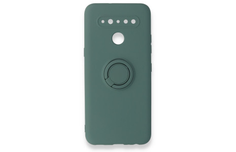 Newface LG K41S Kılıf Viktor Yüzüklü Silikon - Koyu Yeşil