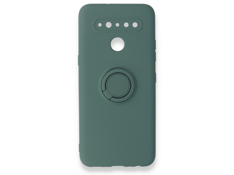 Newface LG K41S Kılıf Viktor Yüzüklü Silikon - Koyu Yeşil