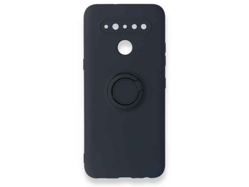 Newface LG K41S Kılıf Viktor Yüzüklü Silikon - Lacivert