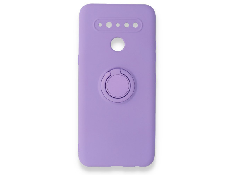 Newface LG K41S Kılıf Viktor Yüzüklü Silikon - Mor