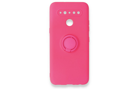 Newface LG K41S Kılıf Viktor Yüzüklü Silikon - Pembe