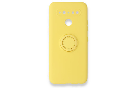 Newface LG K41S Kılıf Viktor Yüzüklü Silikon - Sarı