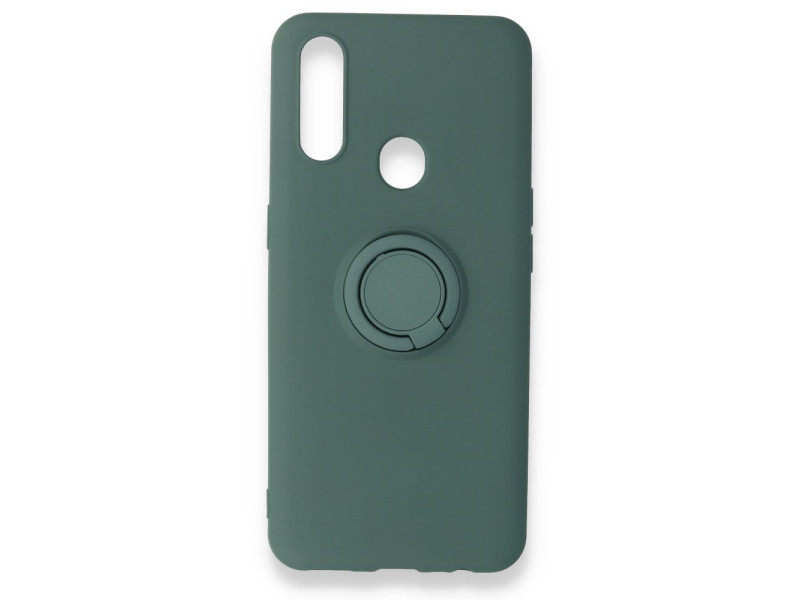 Newface Oppo A31 Kılıf Viktor Yüzüklü Silikon - Koyu Yeşil