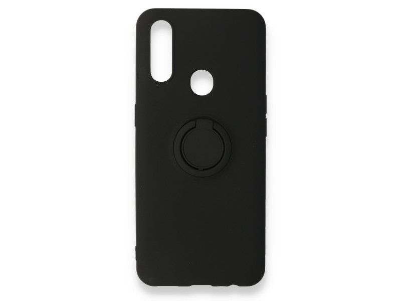 Newface Oppo A31 Kılıf Viktor Yüzüklü Silikon - Siyah