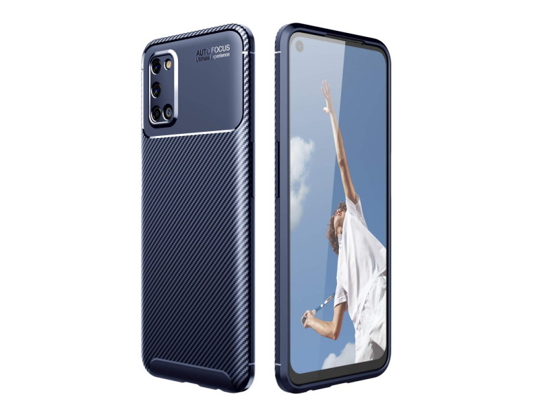 Newface Oppo A52 Kılıf Focus Karbon Silikon - Lacivert