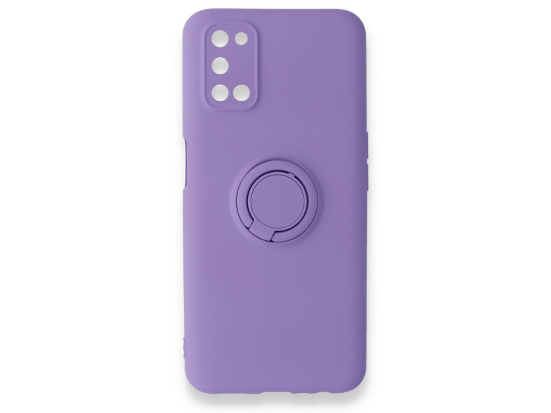 Newface Oppo A52 Kılıf Viktor Yüzüklü Silikon - Mor