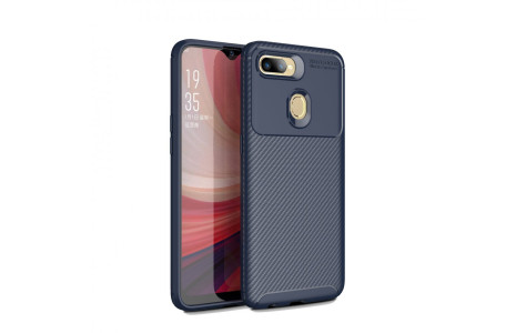 Newface Oppo A5S Kılıf Focus Karbon Silikon - Lacivert