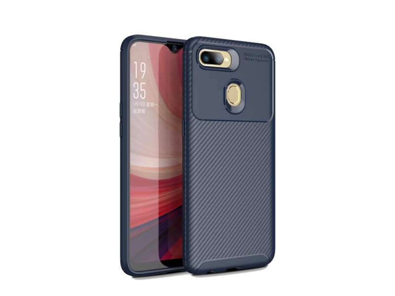 Newface Oppo A5S Kılıf Focus Karbon Silikon - Lacivert