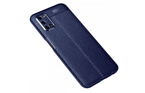 Newface Oppo A72 Kılıf Focus Derili Silikon - Lacivert