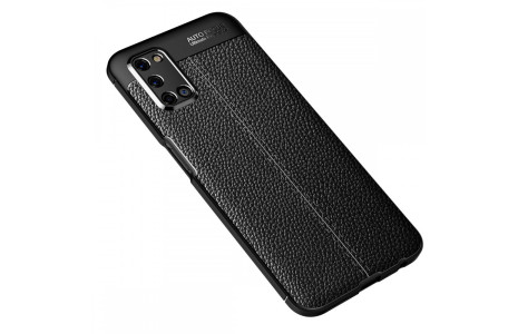 Newface Oppo A72 Kılıf Focus Derili Silikon - Siyah