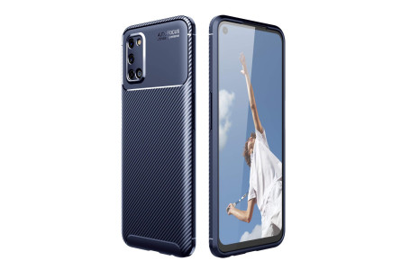 Newface Oppo A72 Kılıf Focus Karbon Silikon - Lacivert