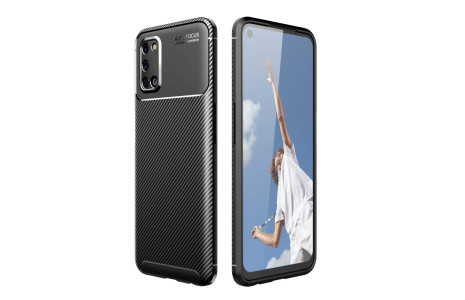Newface Oppo A72 Kılıf Focus Karbon Silikon - Siyah