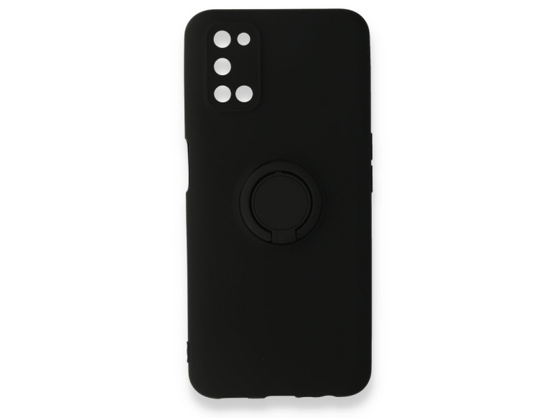 Newface Oppo A72 Kılıf Viktor Yüzüklü Silikon - Siyah