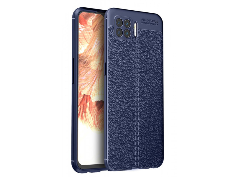 Newface Oppo A73 Kılıf Focus Derili Silikon - Lacivert
