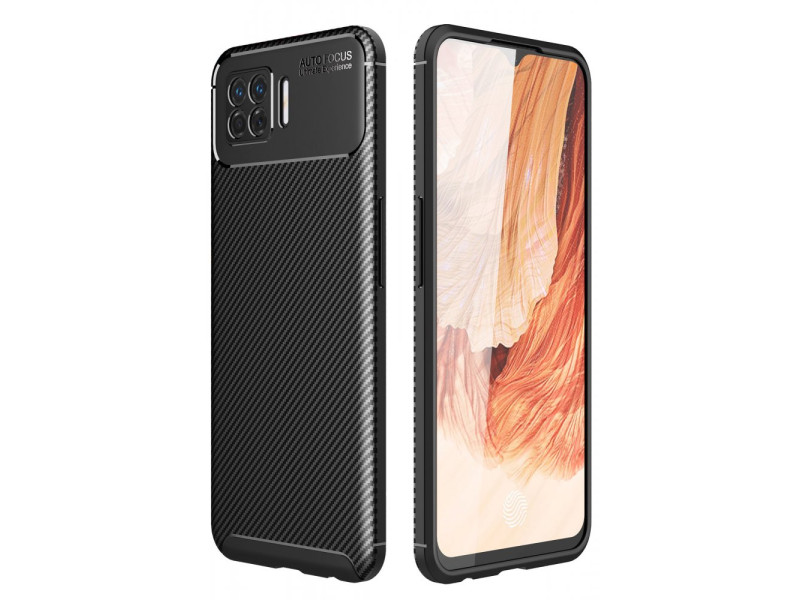 Newface Oppo A73 Kılıf Focus Karbon Silikon - Siyah