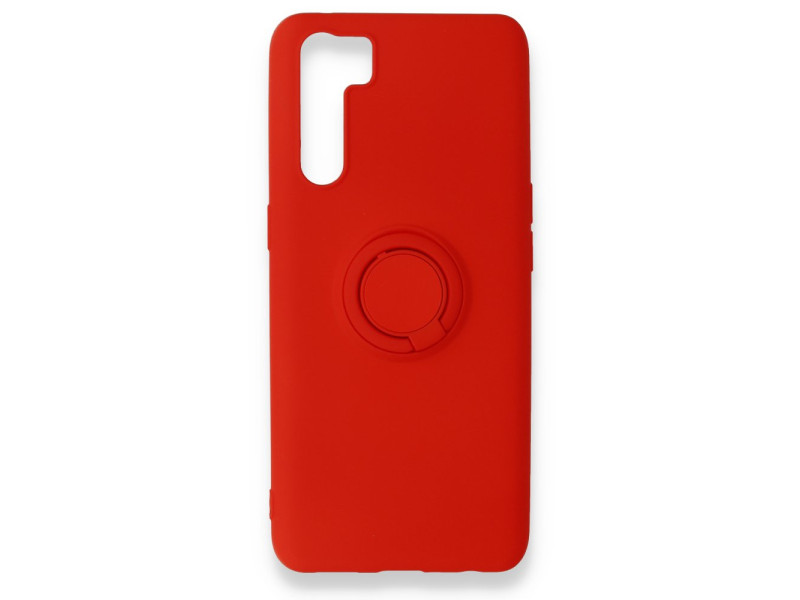 Newface Oppo A91 / Reno 3 Kılıf Viktor Yüzüklü Silikon - Kırmızı