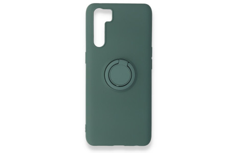 Newface Oppo A91 / Reno 3 Kılıf Viktor Yüzüklü Silikon - Koyu Yeşil