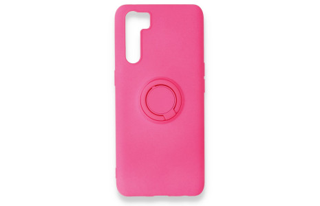 Newface Oppo A91 / Reno 3 Kılıf Viktor Yüzüklü Silikon - Pembe