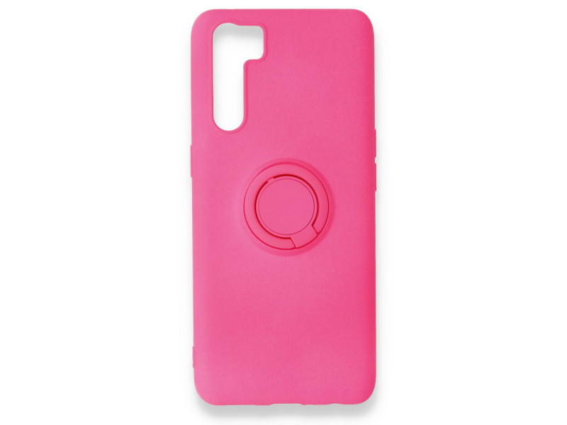 Newface Oppo A91 / Reno 3 Kılıf Viktor Yüzüklü Silikon - Pembe