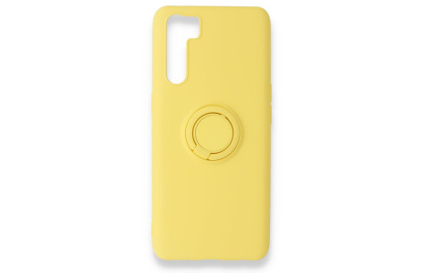 Newface Oppo A91 / Reno 3 Kılıf Viktor Yüzüklü Silikon - Sarı