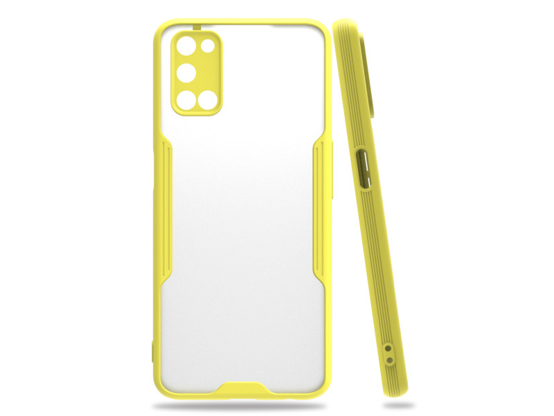 Newface Oppo A92 Kılıf Platin Silikon - Sarı