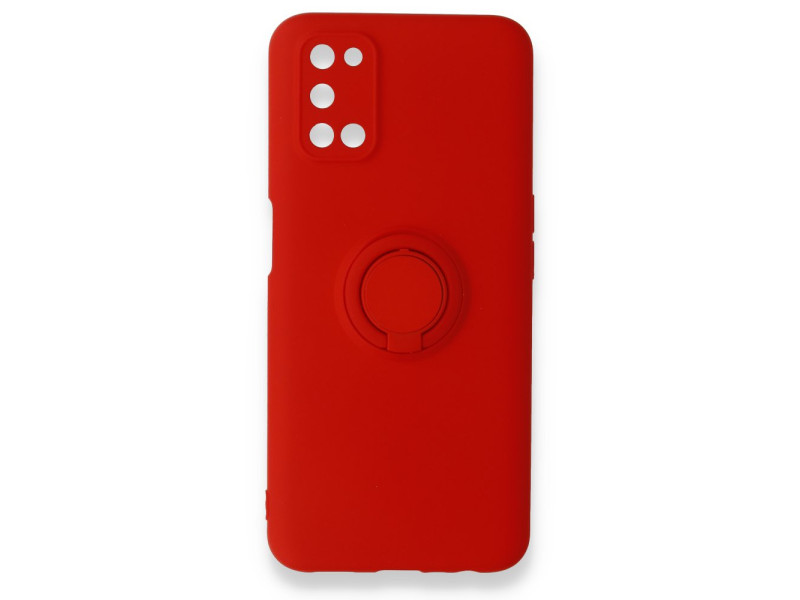 Newface Oppo A92 Kılıf Viktor Yüzüklü Silikon - Kırmızı