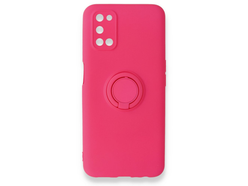 Newface Oppo A92 Kılıf Viktor Yüzüklü Silikon - Pembe