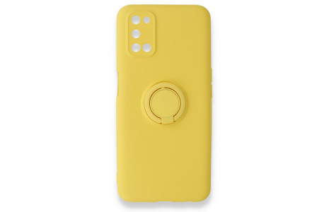 Newface Oppo A92 Kılıf Viktor Yüzüklü Silikon - Sarı