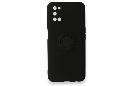 Newface Oppo A92 Kılıf Viktor Yüzüklü Silikon - Siyah