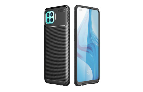 Newface Oppo Reno 4 Lite Kılıf Focus Karbon Silikon - Siyah