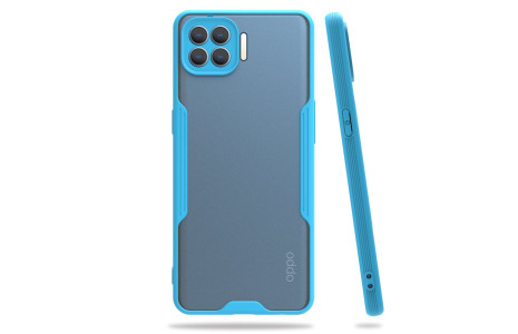 Newface Oppo Reno 4 Lite Kılıf Platin Silikon - Mavi