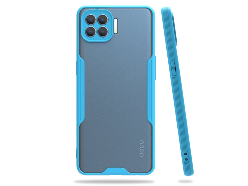 Newface Oppo Reno 4 Lite Kılıf Platin Silikon - Mavi