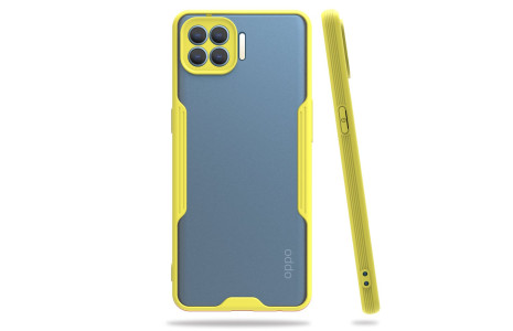 Newface Oppo Reno 4 Lite Kılıf Platin Silikon - Sarı