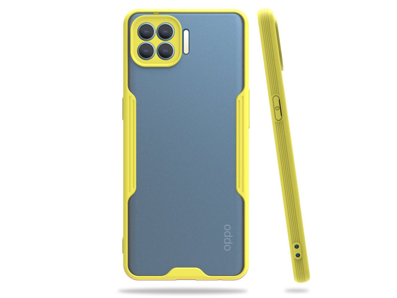 Newface Oppo Reno 4 Lite Kılıf Platin Silikon - Sarı