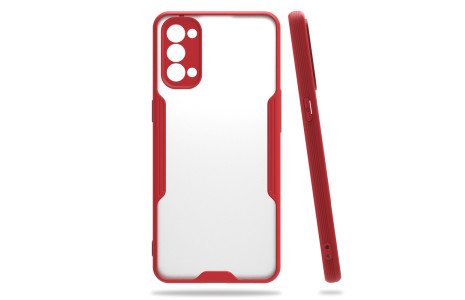 Newface Oppo Reno 4 Kılıf Platin Silikon - Kırmızı