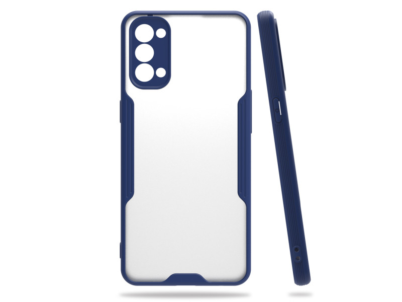 Newface Oppo Reno 4 Kılıf Platin Silikon - Lacivert