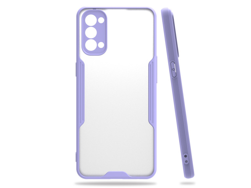 Newface Oppo Reno 4 Kılıf Platin Silikon - Lila