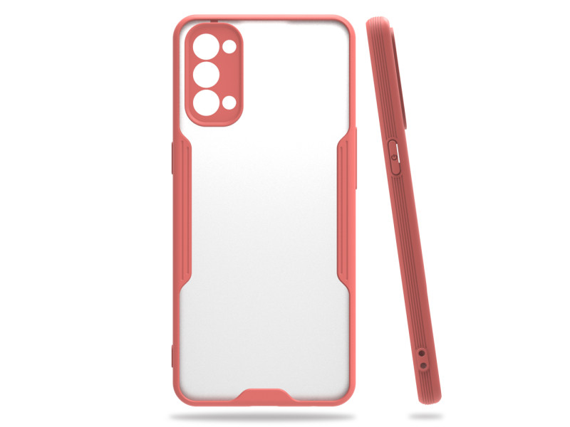 Newface Oppo Reno 4 Kılıf Platin Silikon - Pembe