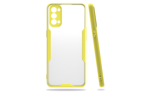 Newface Oppo Reno 4 Kılıf Platin Silikon - Sarı