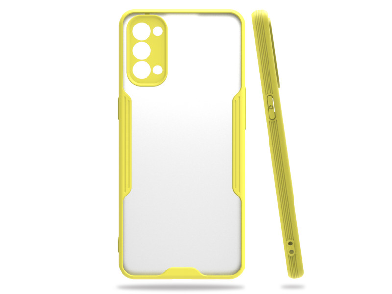Newface Oppo Reno 4 Kılıf Platin Silikon - Sarı